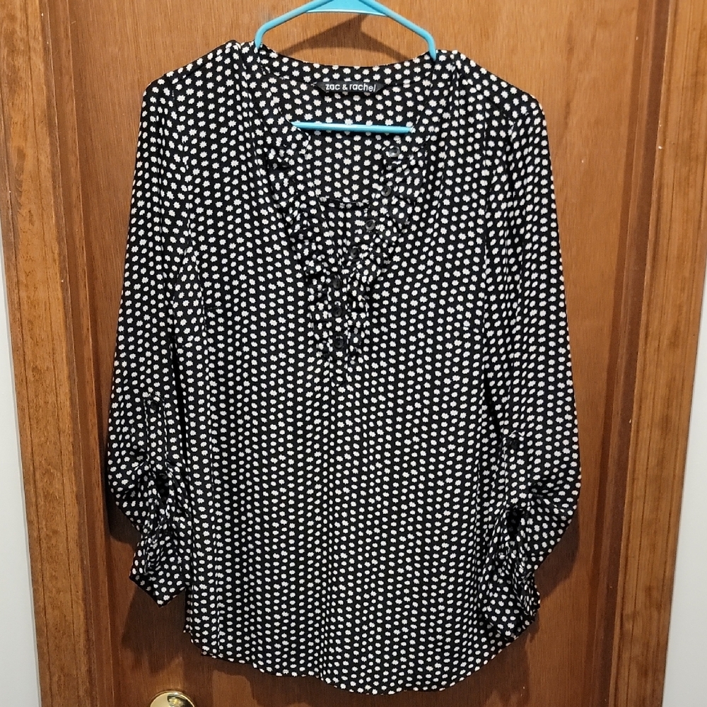 Lightweight Ruffle Polka Dot Blouse